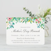 Fête des mères tropicales florales Invitation Brun (Debout devant)