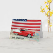 Fête des pères 1955 Voiture Chevy Sur La Carte (Fleur jaune)