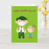 Fête des pères avec carte enfant mignonne (Fleur jaune)