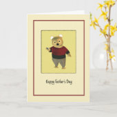 Fête des pères avec une jolie carte d'ours (Fleur jaune)