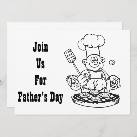 **FÊTE DES PÈRES BBQ** INVITATION (Devant / Derrière)