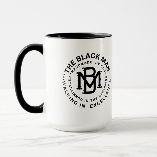 Fête des pères Black Papa Power Devis Cadeau Mug (Gauche)