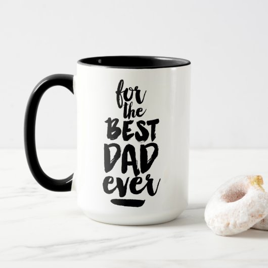 Fête des pères blanche noire de tasse pour le (Avec donut)