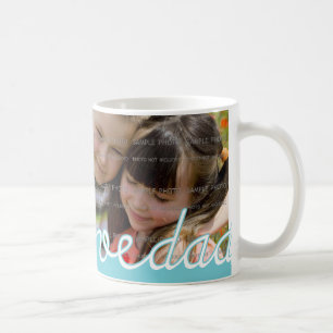 Fête des pères bleue Mugs personnalisés avec photo