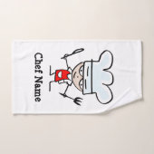 Fête des pères cadeau nom personnalisé chef cuisin (Serviette à main)