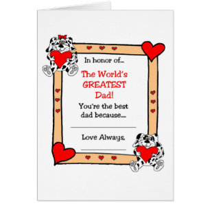 Fête des pères Carte de voeux / Mondes plus grand 