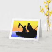 Fête des pères Carte de voeux, Père et Fils Pêche (Fleur jaune)