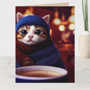 FÊTE DES PÈRES CUTE CAFÉ CAT CARTE DE RÉCUPÉRATION