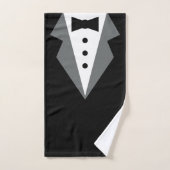 Fête des pères de Cravate noire Tuxedo (Serviette à main)
