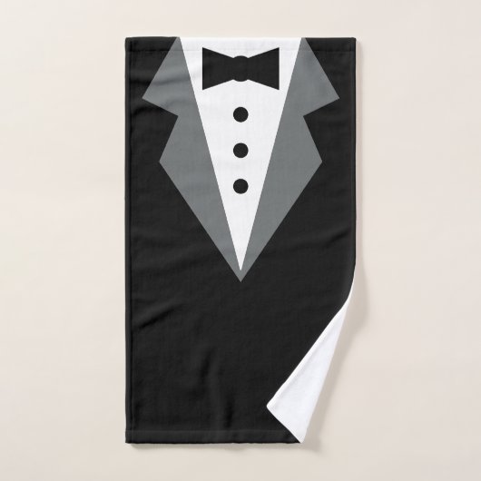 Fête des pères de Cravate noire Tuxedo (Serviette à main)