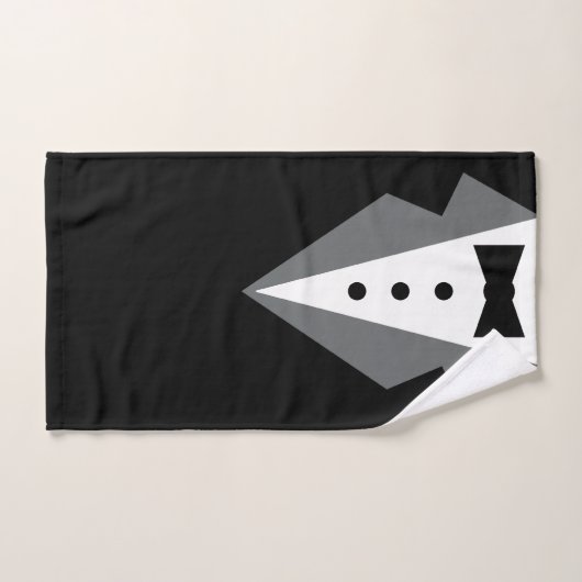 Fête des pères de Cravate noire Tuxedo (Serviette à main)