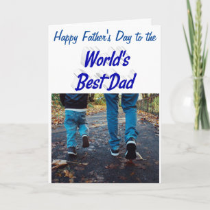 Fête des pères de meilleur papa Photo bleu carte t