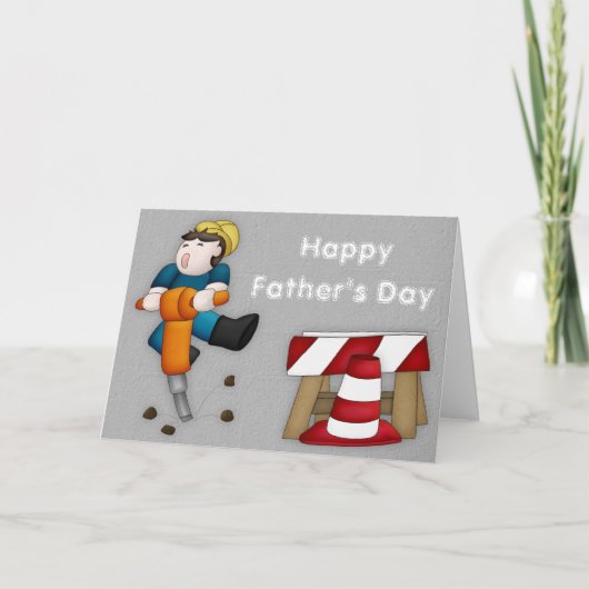 Fête des pères de travail de construction Carte de (Devant)