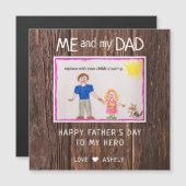 Fête des pères de votre carte magnétique de dessin (Devant / Derrière)