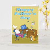 fête des pères drôle carte (Fleur jaune)