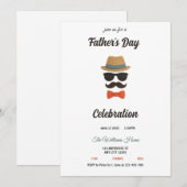 Fête des pères Fedora Beige Invitation (Devant / Derrière)