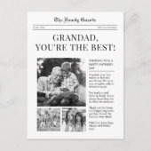 Fête des pères grand journal saluant carte postale (Devant)