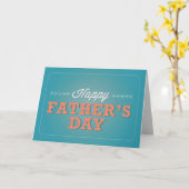 Fête des pères heureuse - carte turquoise (Fleur jaune)