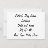 ***FÊTE DES PÈRES*** INVITATION À UN ÉVÉNEMENT (Dos)