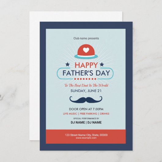 Fête des pères Invitation Flyer (Devant / Derrière)