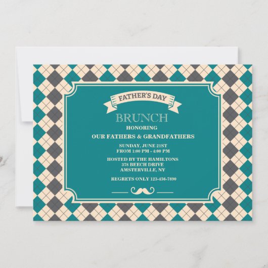 Fête des pères Jacquard Invitation (Devant)