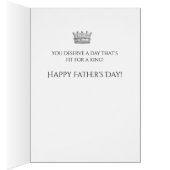 Fête des pères King pour une journée Carte de voeu (Intérieur (Droit))