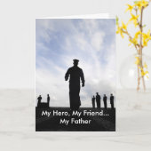 Fête des pères Marine Militaire Carte de voeux (Fleur jaune)