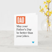Fête des pères mieux que papa plaisante Carte de v (Fleur jaune)