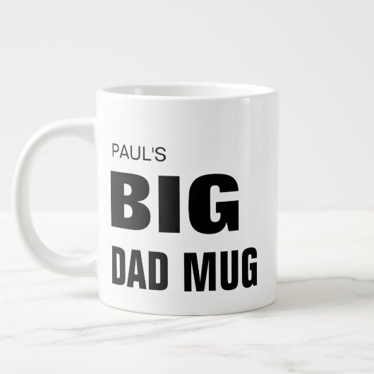 Fête des pères moderne Big Papa Mug Nom personnali (Gauche)