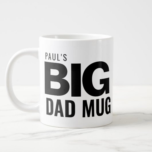 Fête des pères moderne Big Papa Mug Nom personnali (Gauche)