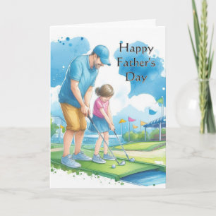 Fête des pères papa / Fille Mini carte de golf