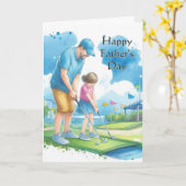 Fête des pères papa / Fille Mini carte de golf (Fleur jaune)