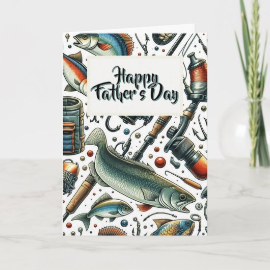 Fête des pères Pêche Carte de voeux de vacances (Devant)