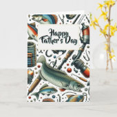 Fête des pères Pêche Carte de voeux de vacances (Fleur jaune)