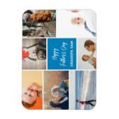 Fête des pères Photo Collage Magnet Bleu (Vertical)