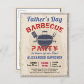 Fête des pères Photo Invitation Vintage du barbecu (Devant / Derrière)