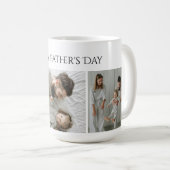 Fête des pères Photo Mug - Custom 3 Photos & Texte (Devant droit)