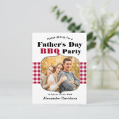 Fête des pères photo Red Plaid BQ Invitation (Debout devant)