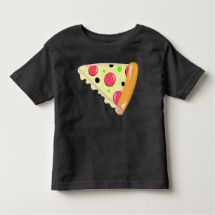 Fête des pères Pizza Slice Toddler T-shirt noir