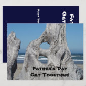 Fête des Pères Réunion ! Invitations ! Océan Bleu (Devant / Derrière)