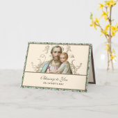 Fête des pères Saint Joseph Jésus Carte religieuse (Fleur jaune)