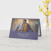 Fête des pères Saint Joseph Jésus Carte religieuse (Fleur jaune)