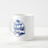 Fête des pères simple Blue Happy | Café Mug (Devant gauche)
