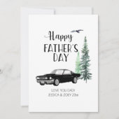 Fête des pères Simple Pine Trees noir Carte de voi (Devant)