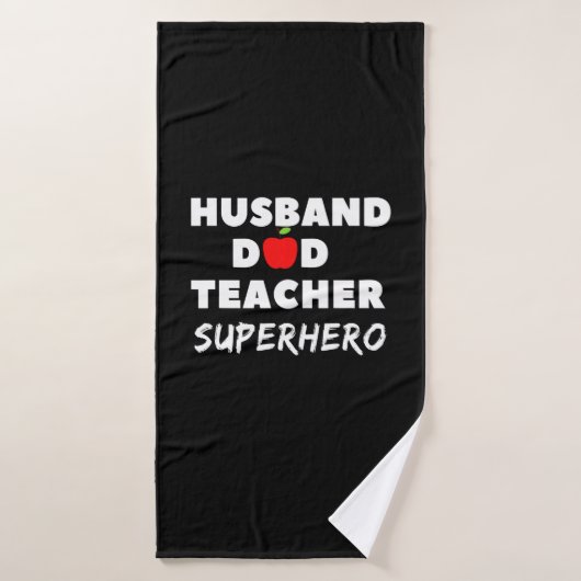 Fête des pères | Super mari papa enseignant (Serviette de bain)