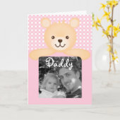 Fête des pères Teddy Bear Carte photo (Fleur jaune)