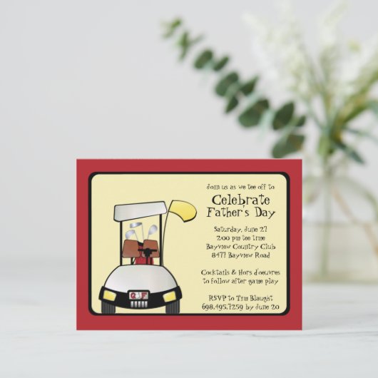 Fête des pères Tee off Invitation (Debout devant)