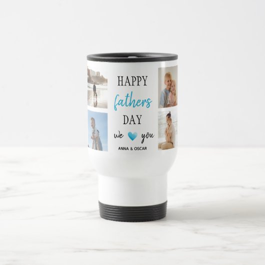 Fête des pères Travel Mug | Collage personnalisé (Centre)