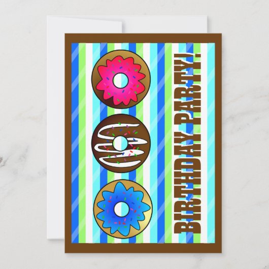 Fête des petits Donut Anniversaire Invitation 5 x (Devant)
