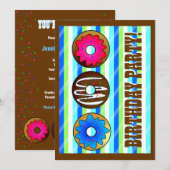 Fête des petits Donut Anniversaire Invitation 5 x (Devant / Derrière)